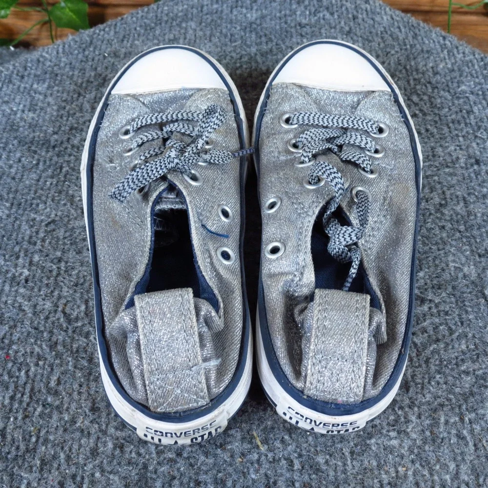 Converse Chuck Taylor All Star Shoreline Toddler‎ Sneakers Sz 12 Silver Metallic